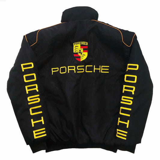 Retro Jacket Racing PORSCHE Vintage Black