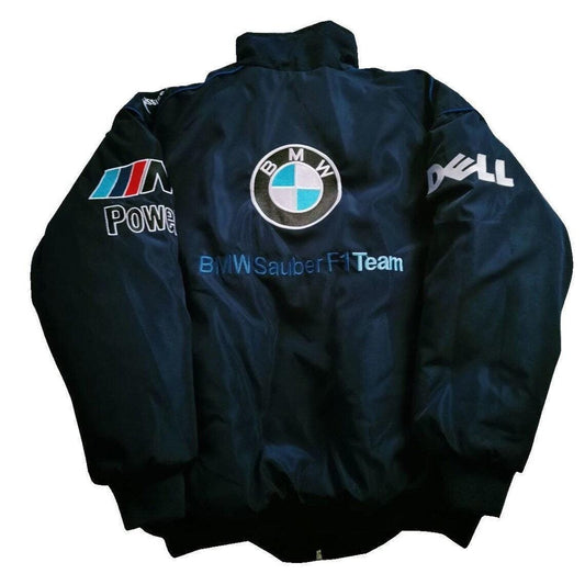Retro Jacket Racing BMW Motorsport Vintage Marine Blue