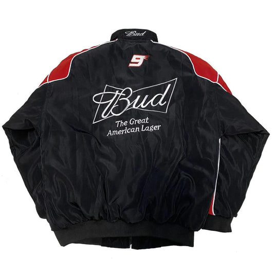 Retro Jacket Racing BUD Nascar Vintage Black
