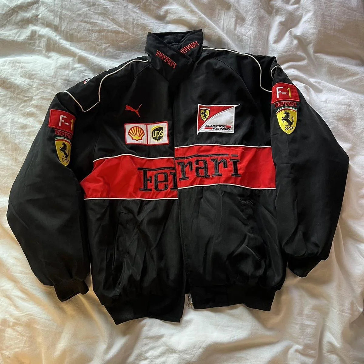 Retro Jacket FERRARI Racing F1 Vintage Black