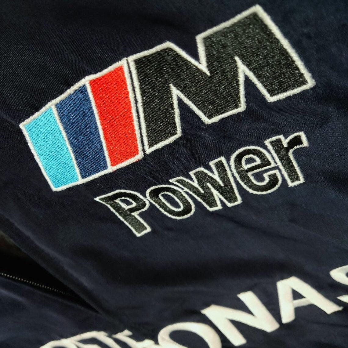 Retro Jacket Racing BMW Motorsport Vintage Marine Blue