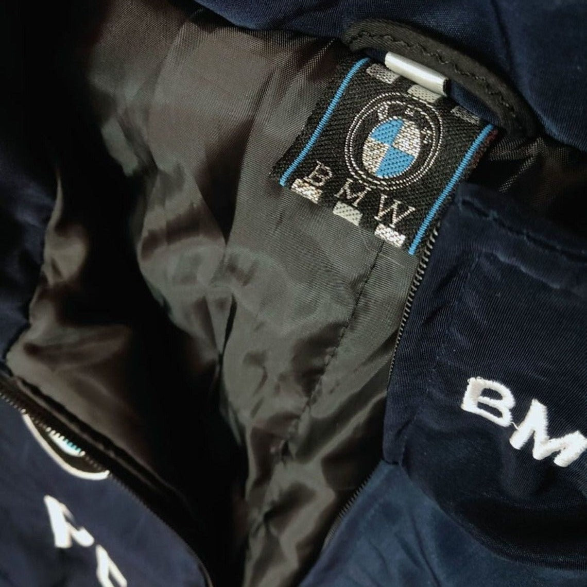 Retro Jacket Racing BMW Motorsport Vintage Marine Blue