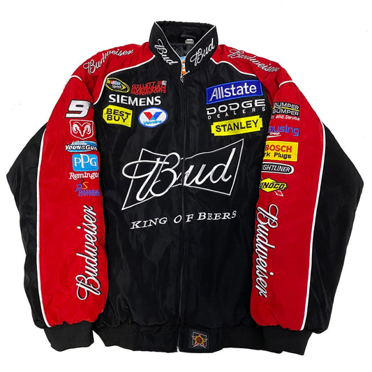 Retro Jacket Racing BUD Nascar Vintage Black